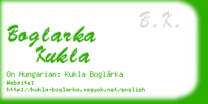boglarka kukla business card